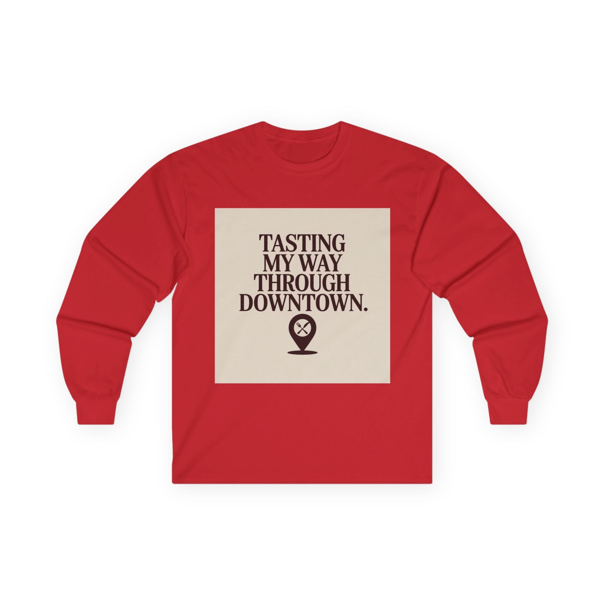 Downtown Culinary Unisex Long Sleeve Tee - Tasting My Way Through Downtown