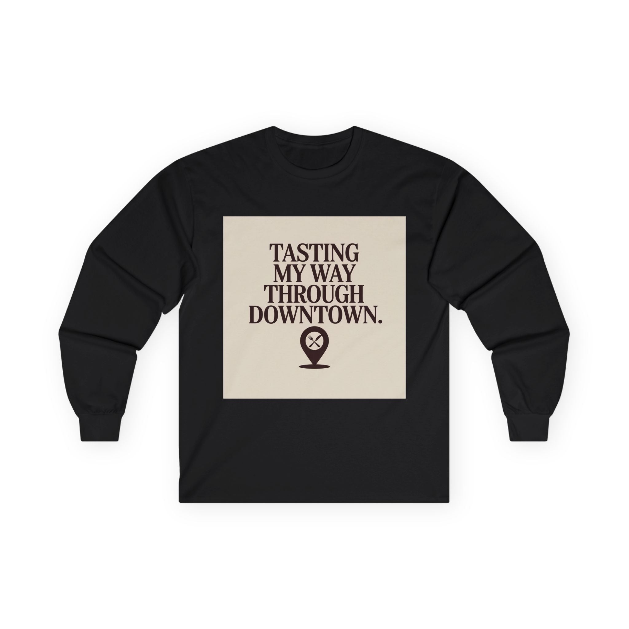 Downtown Culinary Unisex Long Sleeve Tee - Tasting My Way Through Downtown