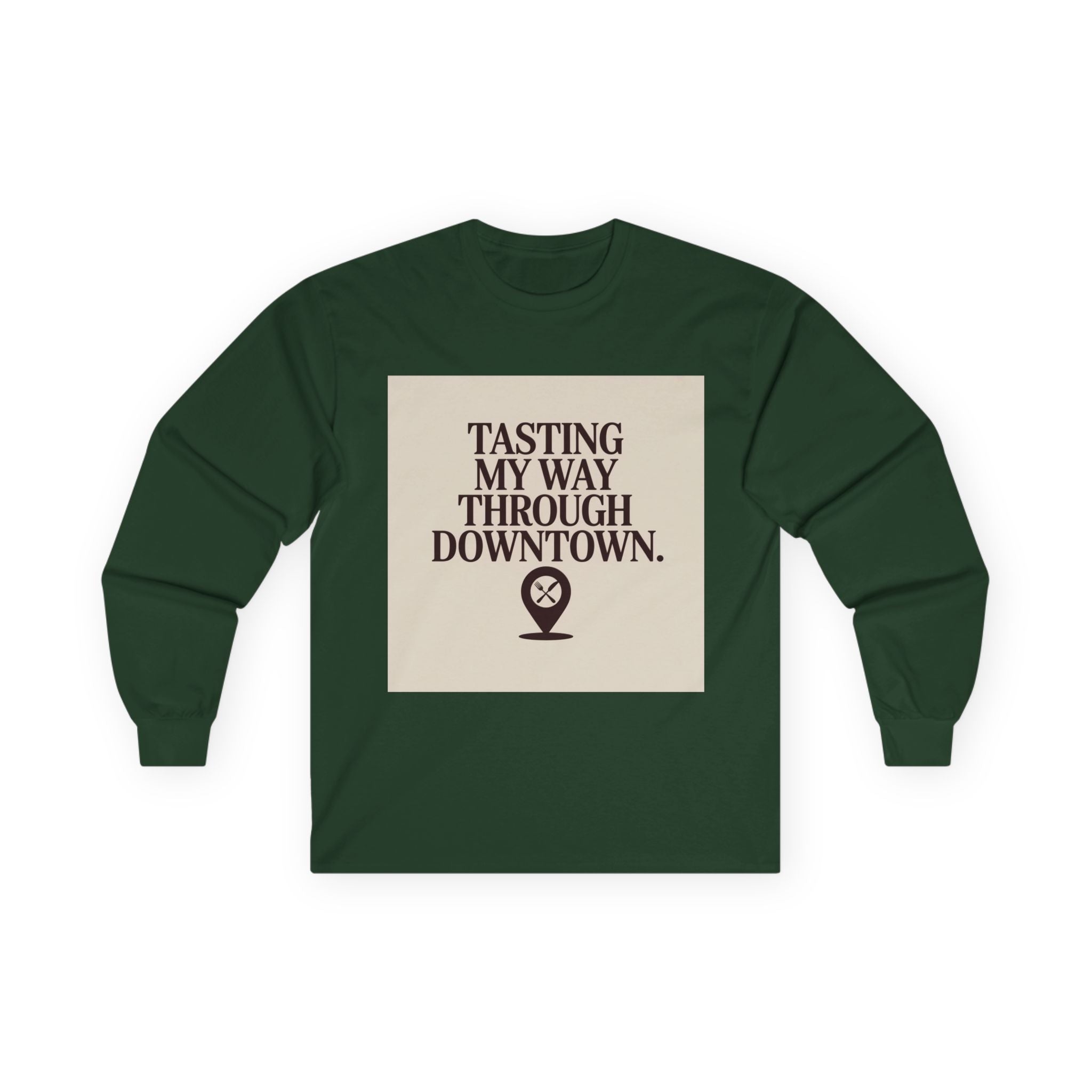 Downtown Culinary Unisex Long Sleeve Tee - Tasting My Way Through Downtown