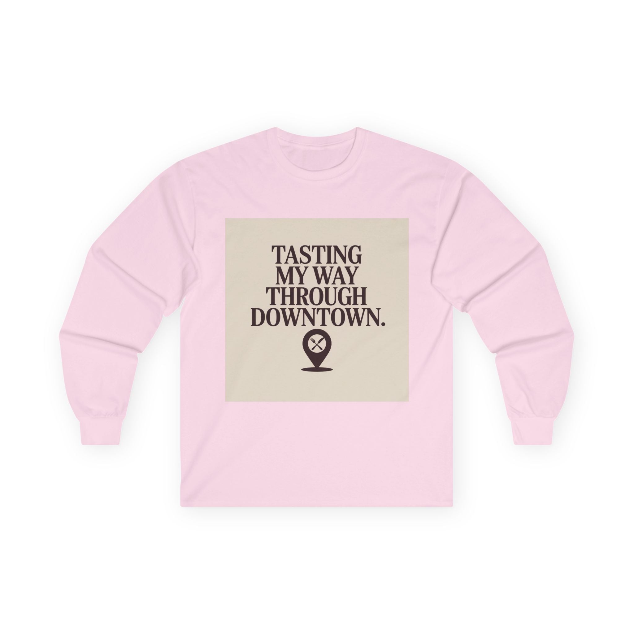 Downtown Culinary Unisex Long Sleeve Tee - Tasting My Way Through Downtown
