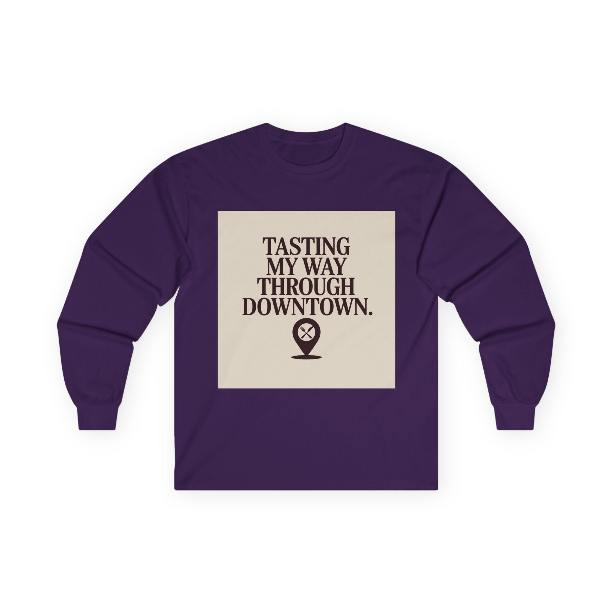 Downtown Culinary Unisex Long Sleeve Tee - Tasting My Way Through Downtown
