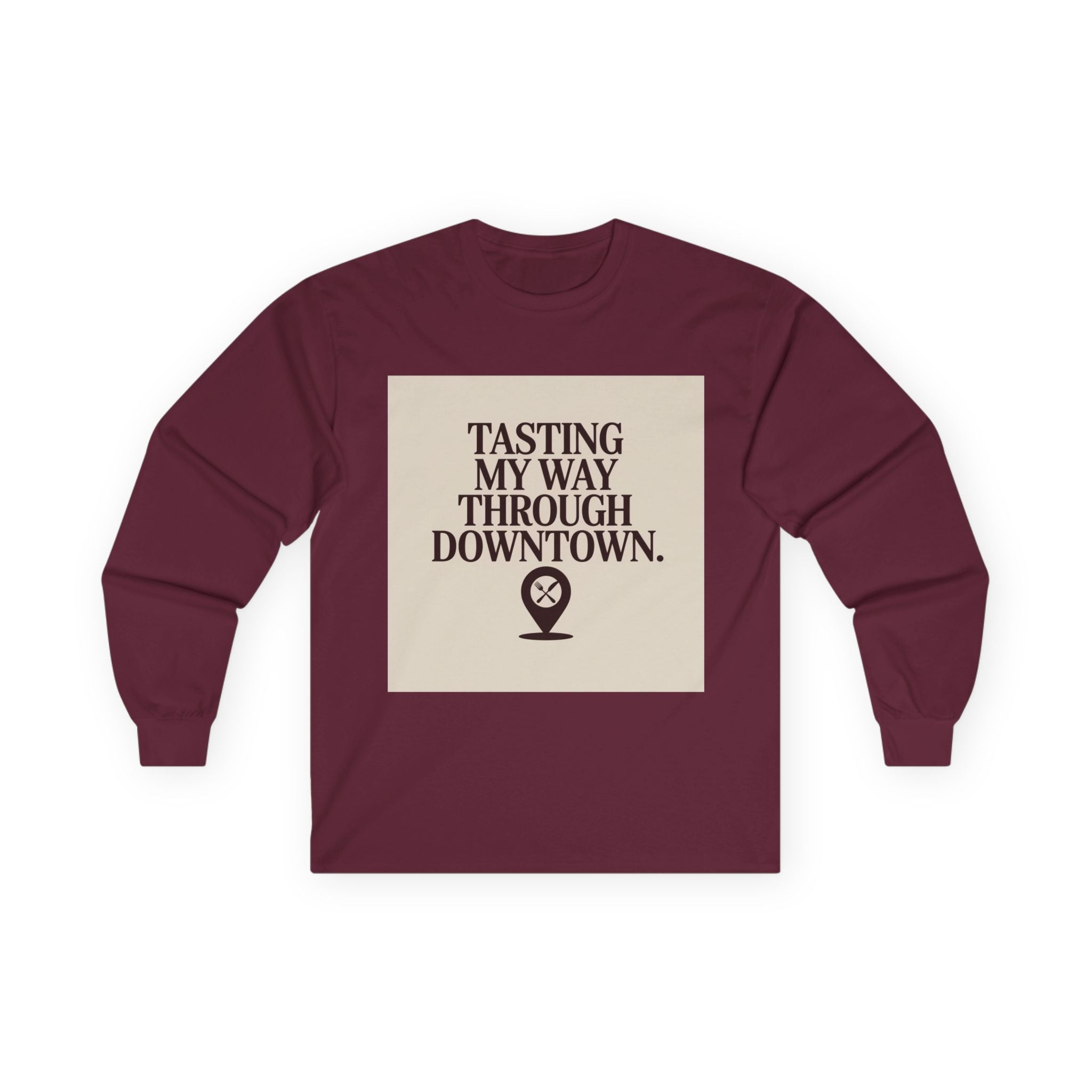 Downtown Culinary Unisex Long Sleeve Tee - Tasting My Way Through Downtown