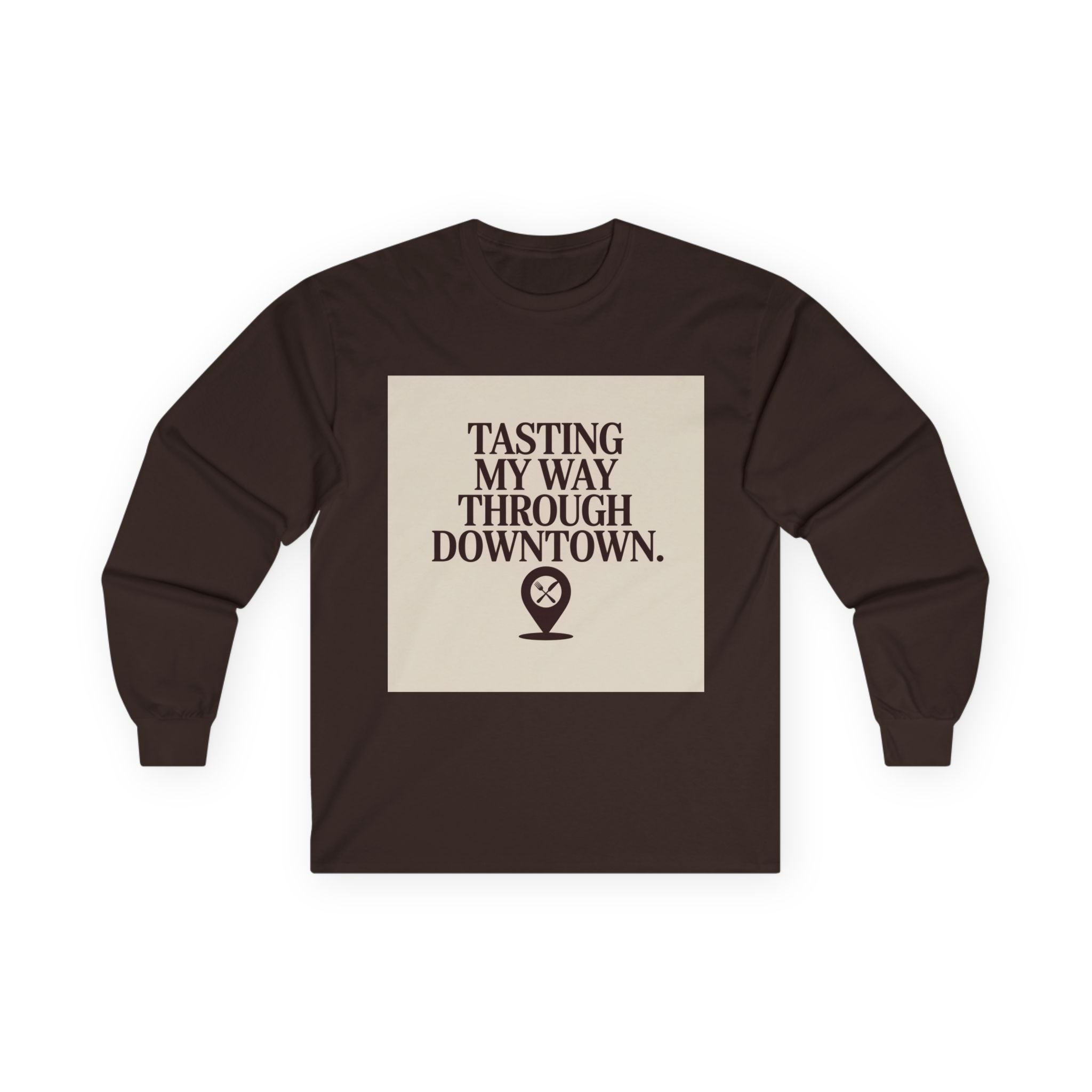Downtown Culinary Unisex Long Sleeve Tee - Tasting My Way Through Downtown
