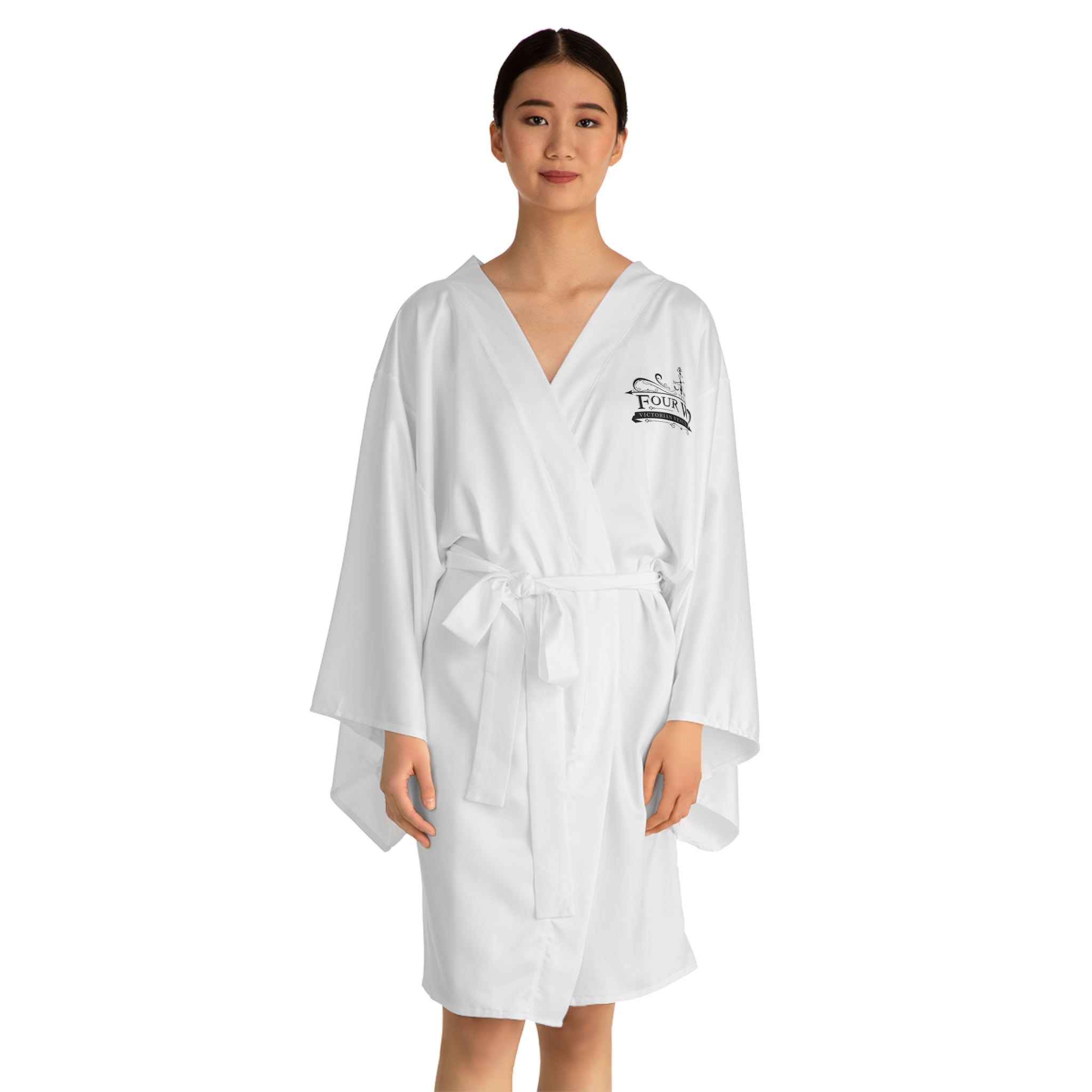 Elegant Long Sleeve Kimono Robe - Perfect for spa days, lounging, or gifts; Ideal for relaxation, sleepwear, cozy evenings, self-care.