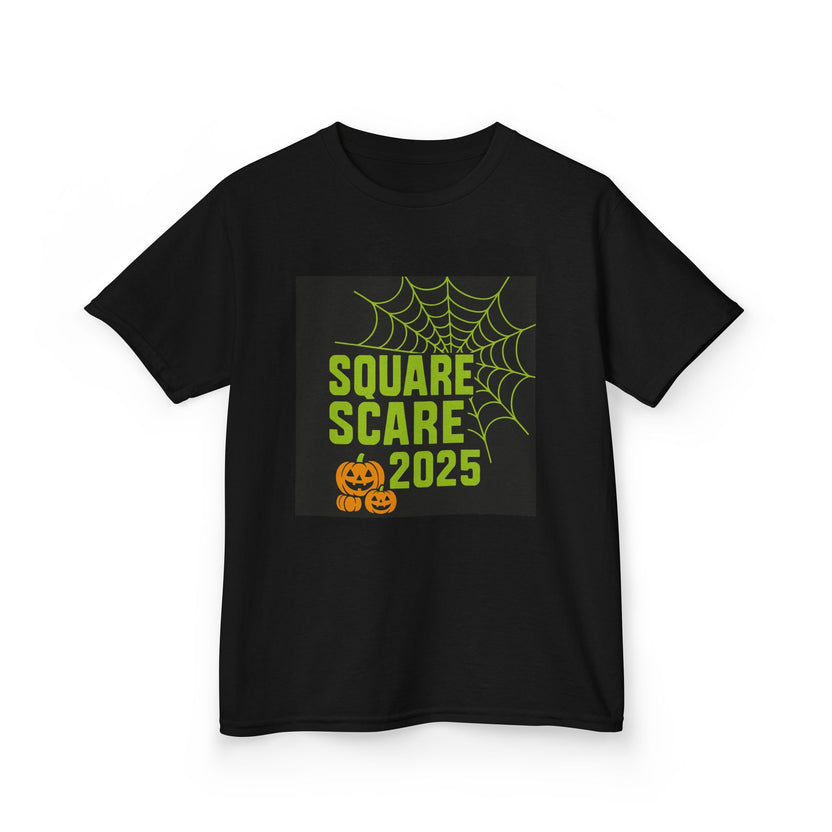 Square Scare 2025 design with spider web and jack-o-lantern pumpkins from Four Winds collection