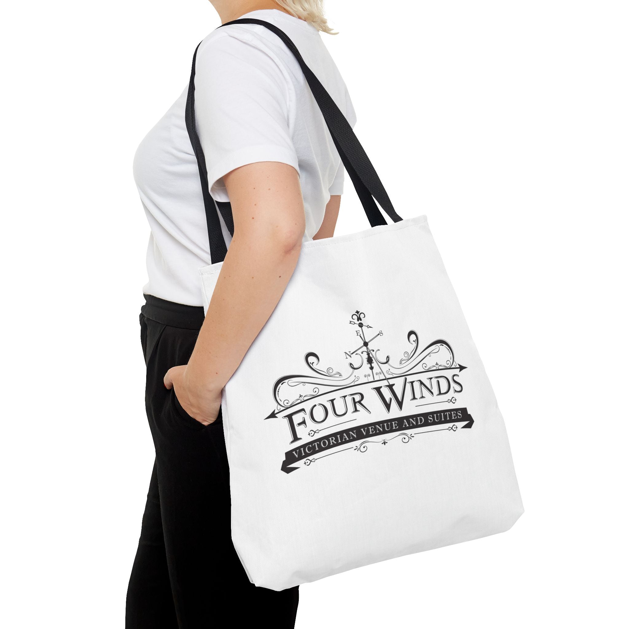 Victorian Venue Tote Bag, Stylish Eco-Friendly Tote, Four Winds Design, Perfect Gift for Events, Unique Shopping Bag, Bookstore Tote