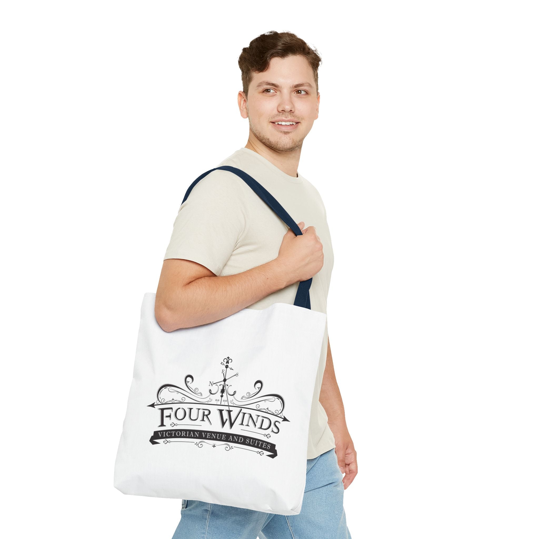 Victorian Venue Tote Bag, Stylish Eco-Friendly Tote, Four Winds Design, Perfect Gift for Events, Unique Shopping Bag, Bookstore Tote