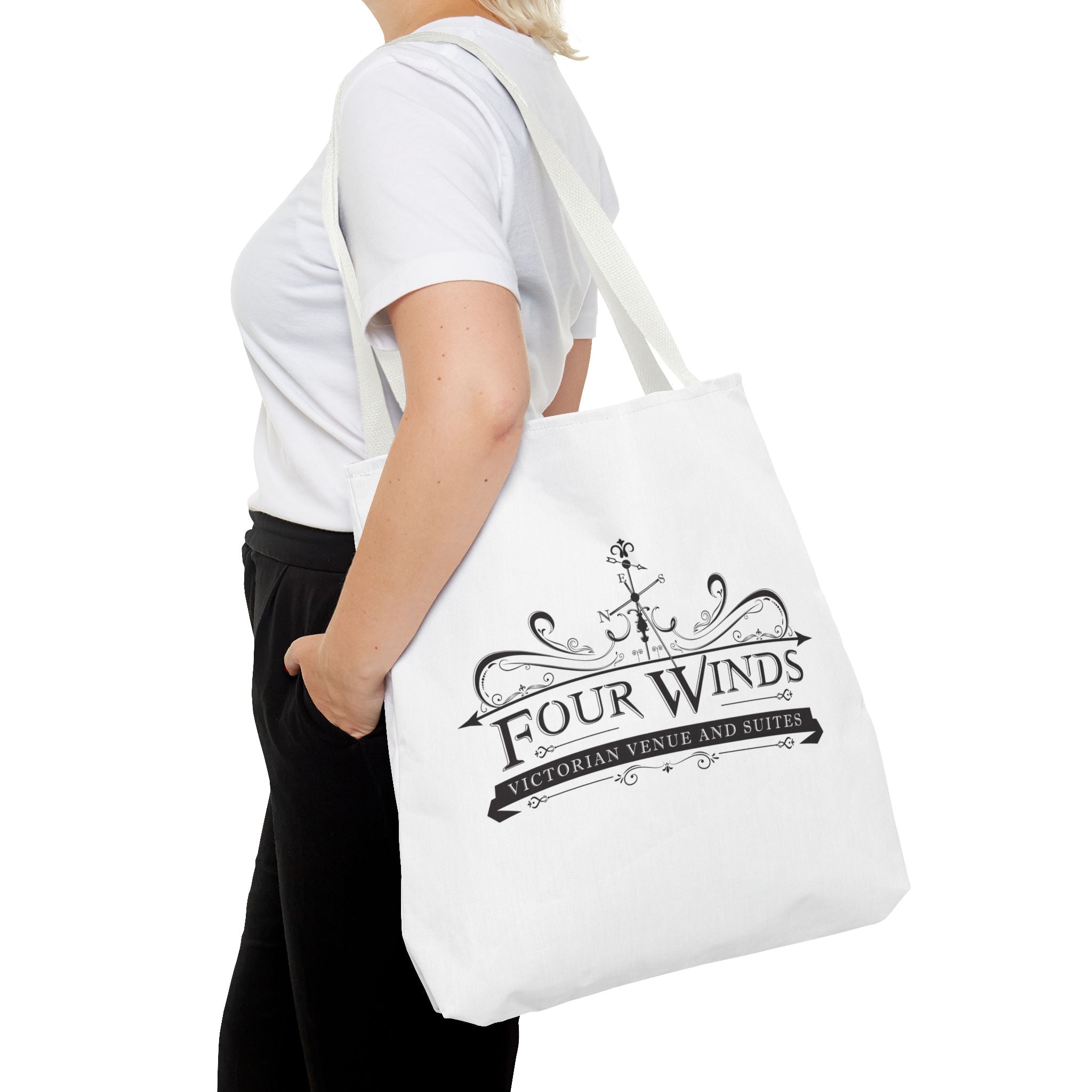 Victorian Venue Tote Bag, Stylish Eco-Friendly Tote, Four Winds Design, Perfect Gift for Events, Unique Shopping Bag, Bookstore Tote