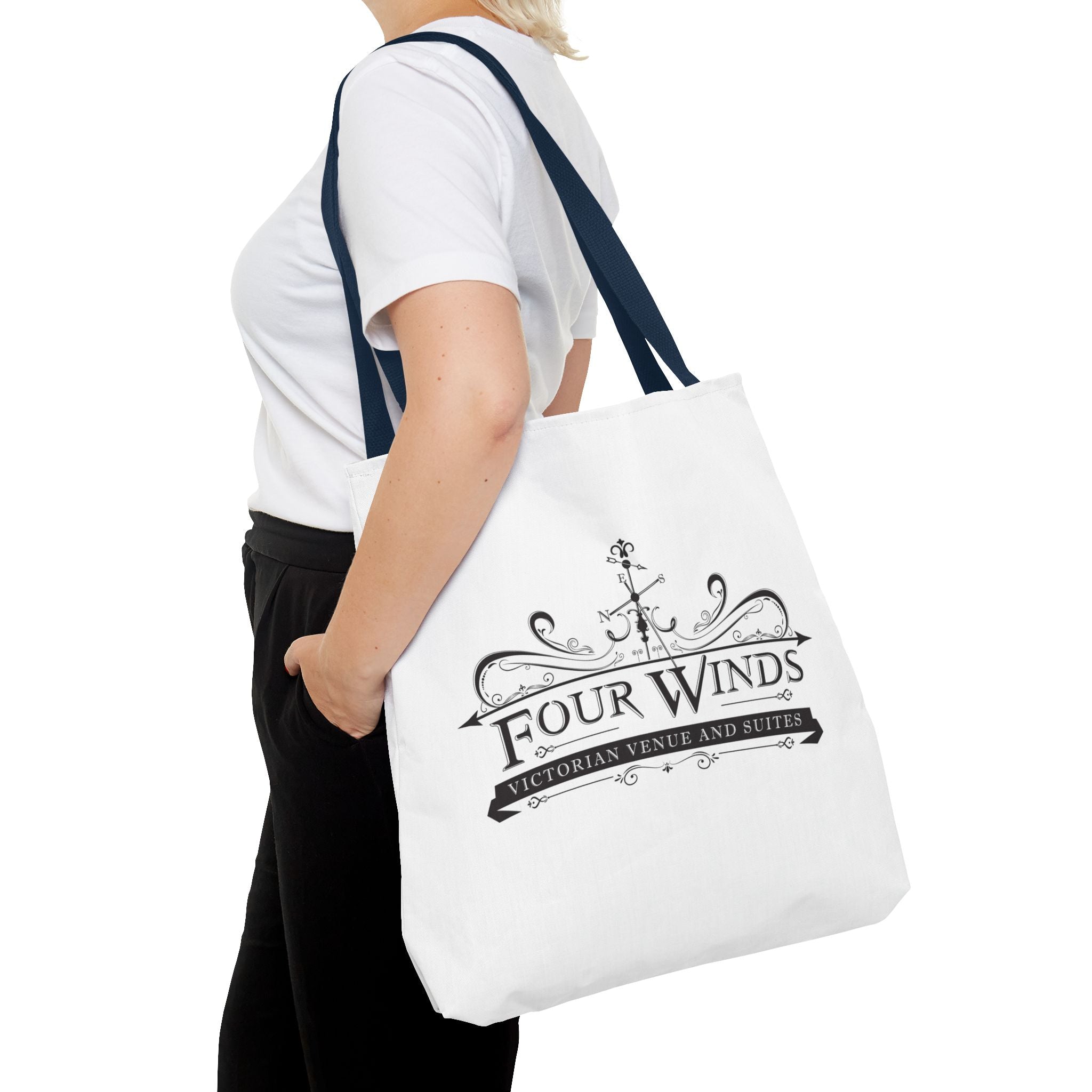 Victorian Venue Tote Bag, Stylish Eco-Friendly Tote, Four Winds Design, Perfect Gift for Events, Unique Shopping Bag, Bookstore Tote