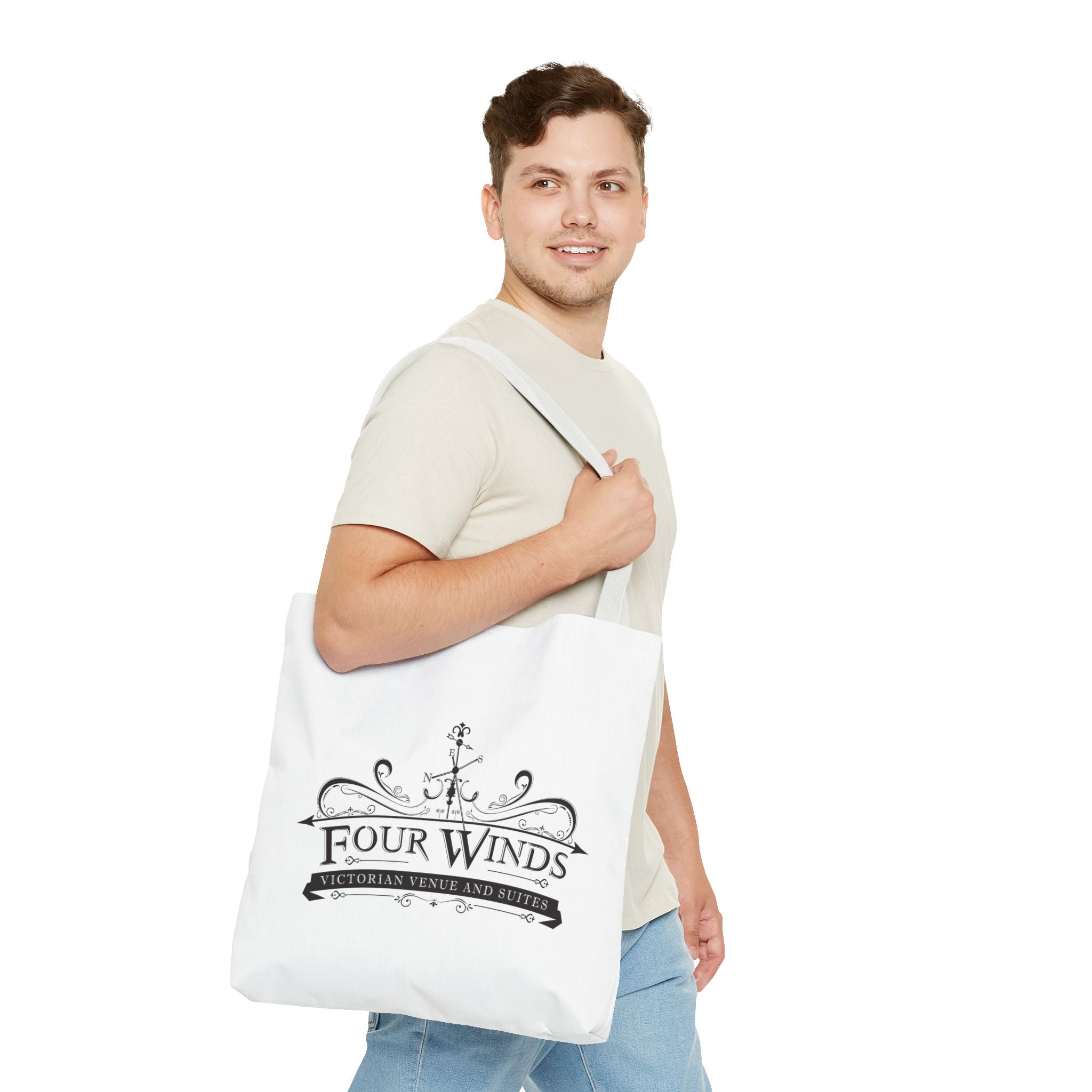 Victorian Venue Tote Bag, Stylish Eco-Friendly Tote, Four Winds Design, Perfect Gift for Events, Unique Shopping Bag, Bookstore Tote