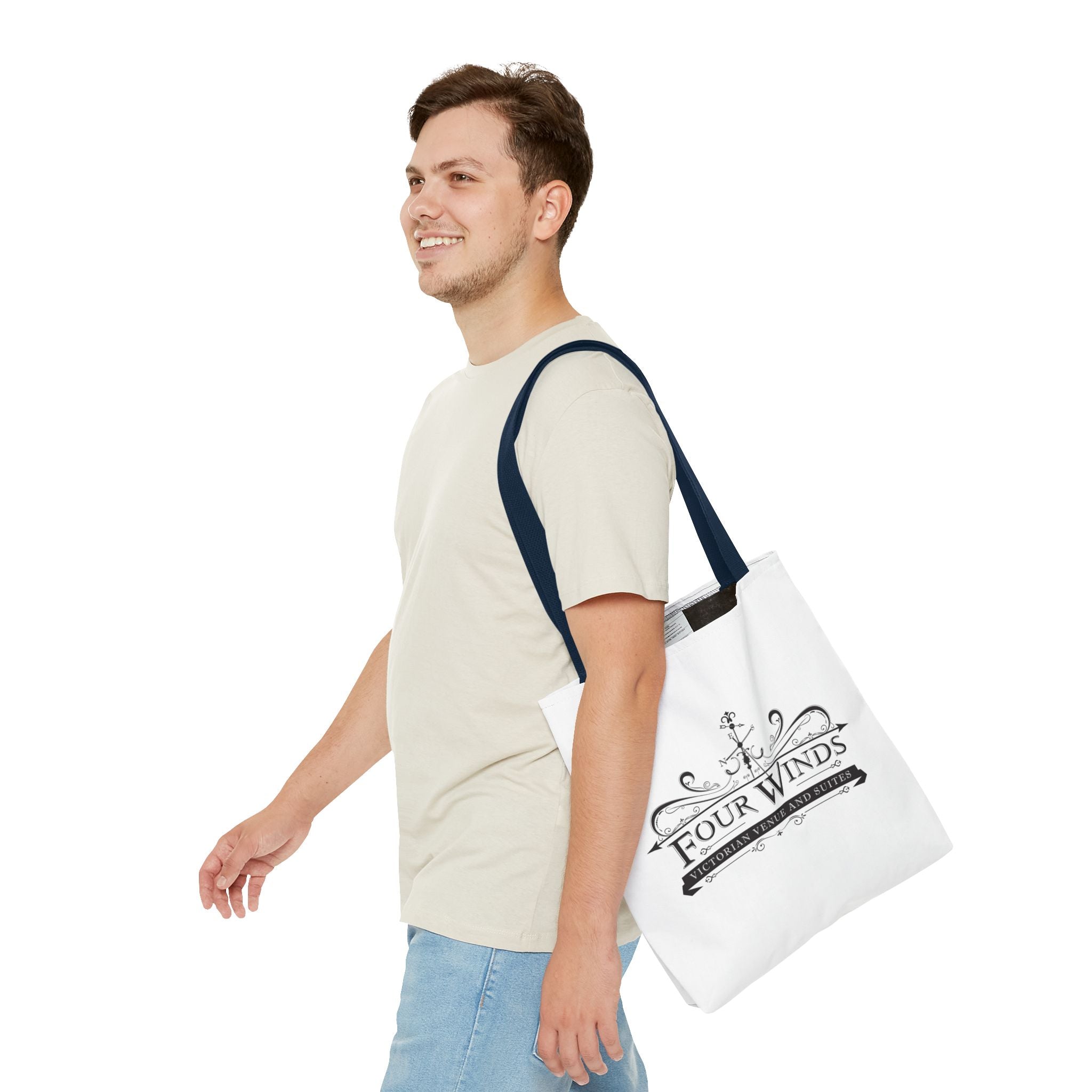 Victorian Venue Tote Bag, Stylish Eco-Friendly Tote, Four Winds Design, Perfect Gift for Events, Unique Shopping Bag, Bookstore Tote