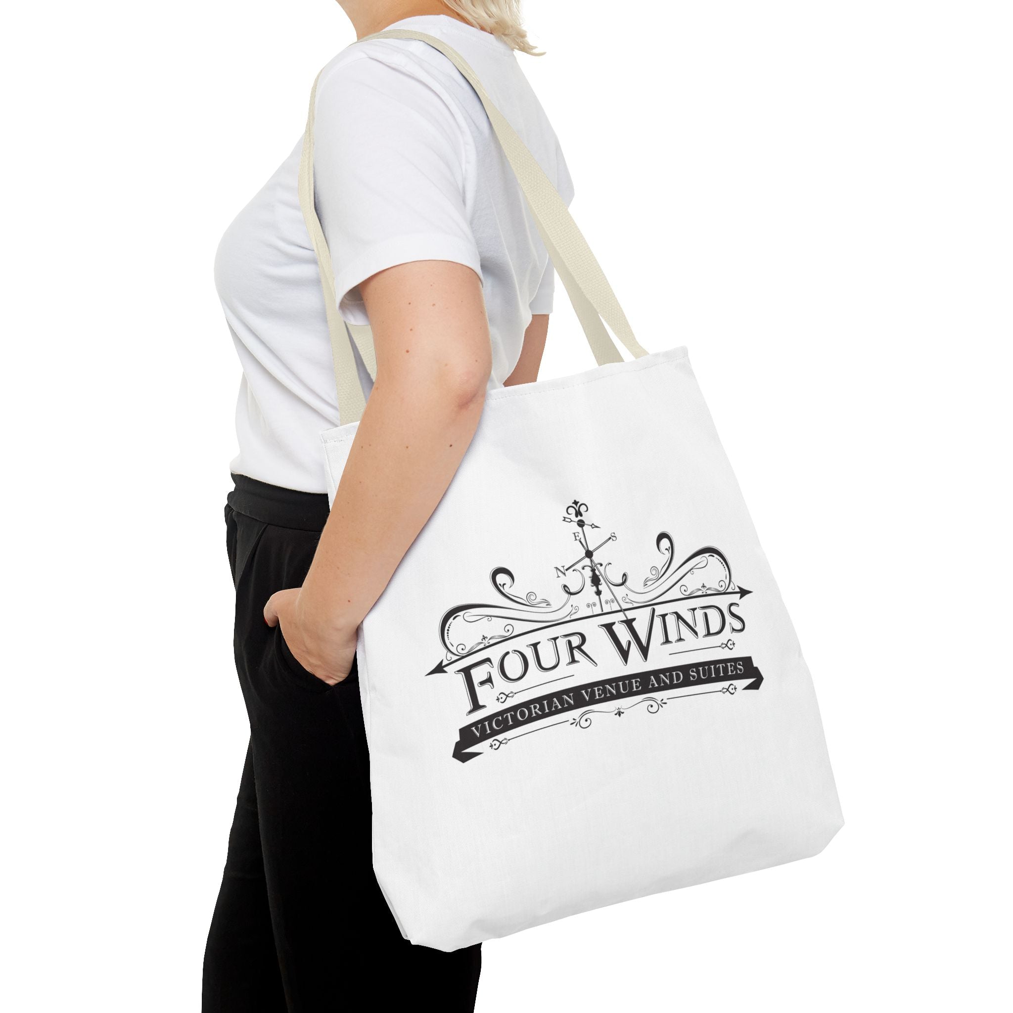 Victorian Venue Tote Bag, Stylish Eco-Friendly Tote, Four Winds Design, Perfect Gift for Events, Unique Shopping Bag, Bookstore Tote