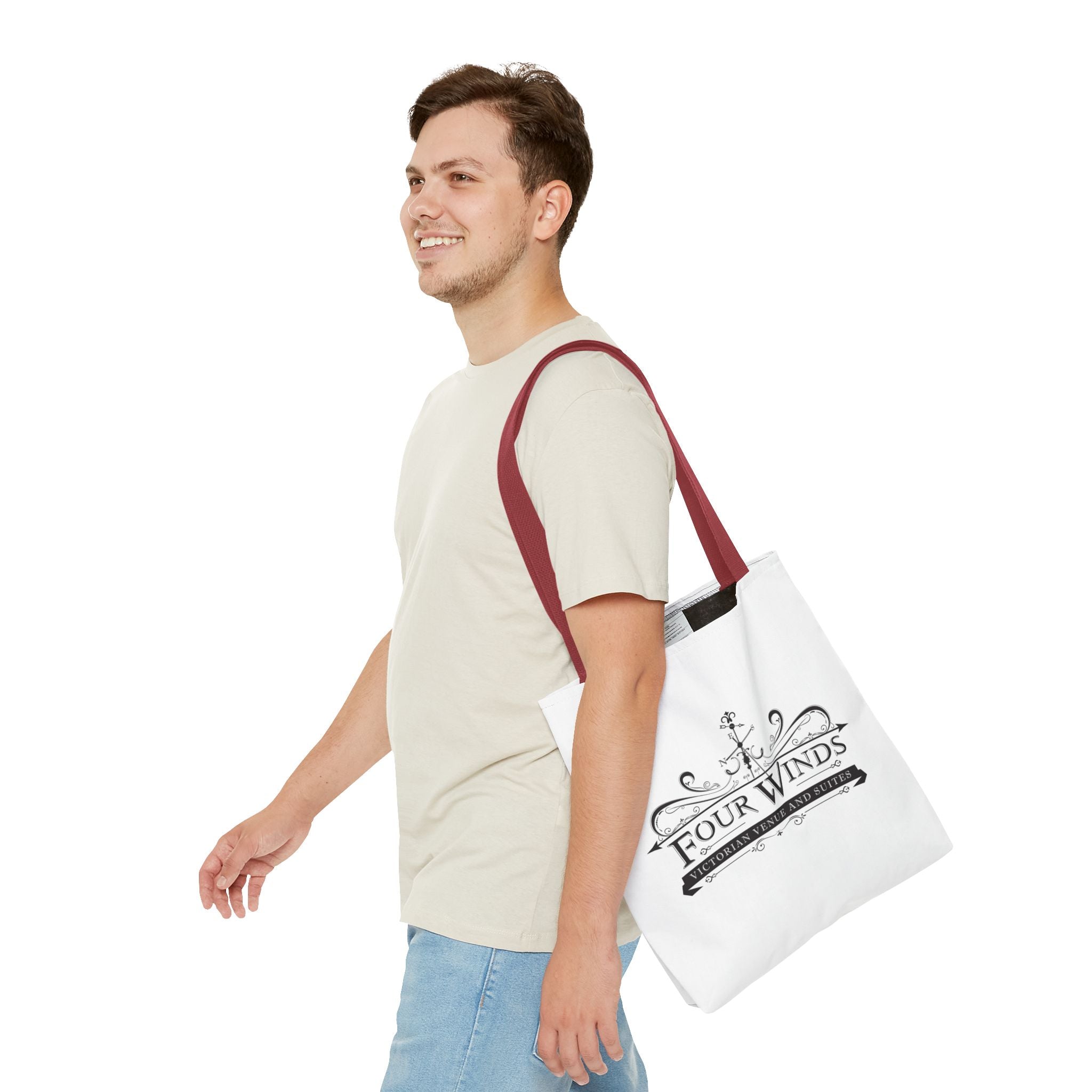 Victorian Venue Tote Bag, Stylish Eco-Friendly Tote, Four Winds Design, Perfect Gift for Events, Unique Shopping Bag, Bookstore Tote