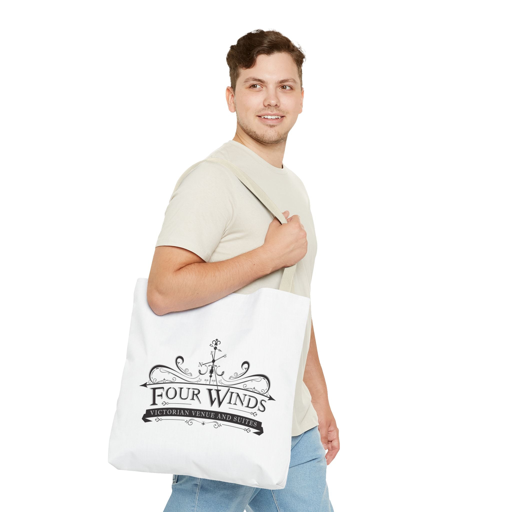 Victorian Venue Tote Bag, Stylish Eco-Friendly Tote, Four Winds Design, Perfect Gift for Events, Unique Shopping Bag, Bookstore Tote