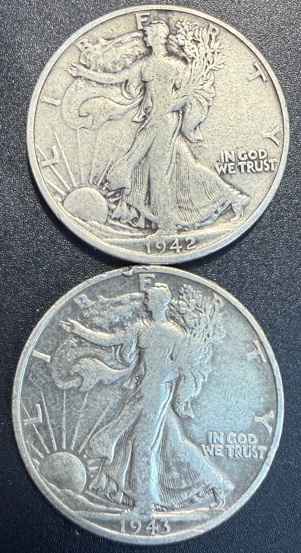 6x Walking Liberty Half Dollar 90% Silver Coins Mixed Dates & Mints - ASW 2.170