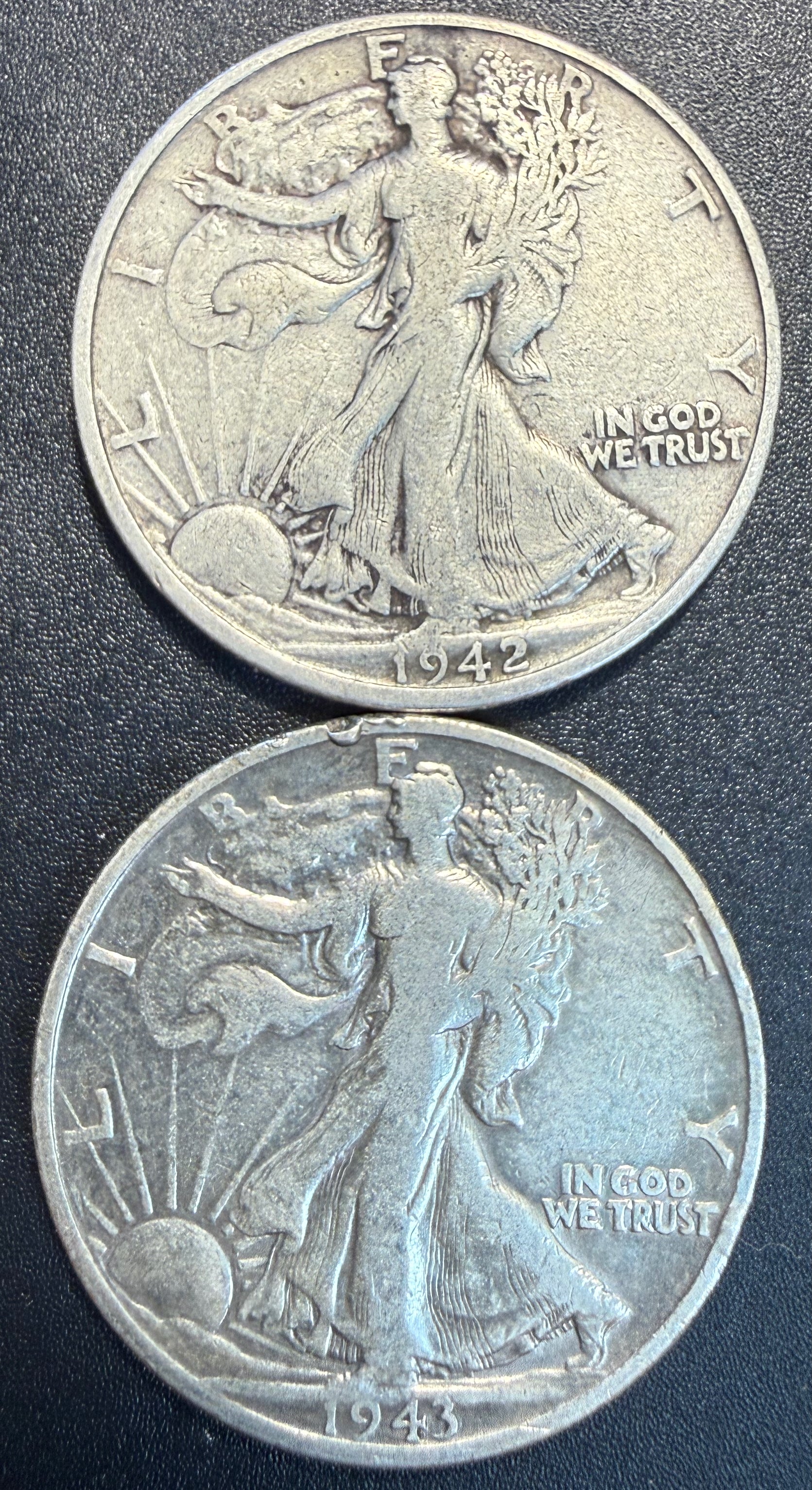 6x Walking Liberty Half Dollar 90% Silver Coins Mixed Dates & Mints - ASW 2.170