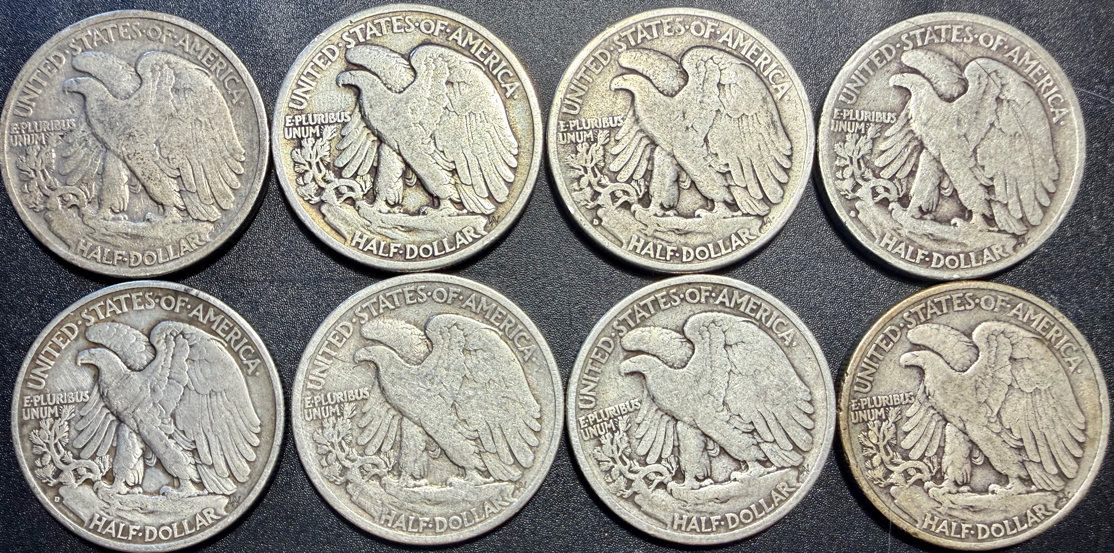 8x Walking Liberty Half Dollar 90% Silver Coins Mixed Dates & Mints - ASW 2.893