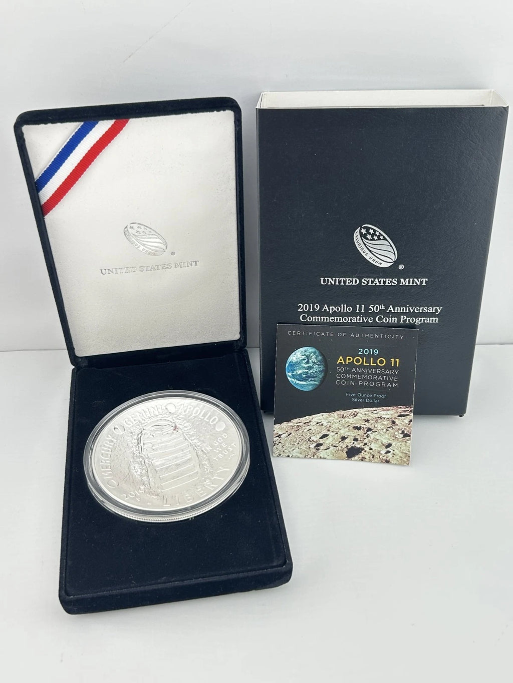 2019-P Apollo 11 50th Anniversary 5 oz Proof Silver Dollar OGP