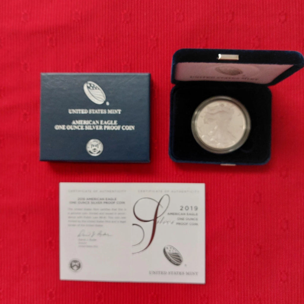 2019-S American Silver Eagle 1 oz Proof Silver Dollar Box & COA