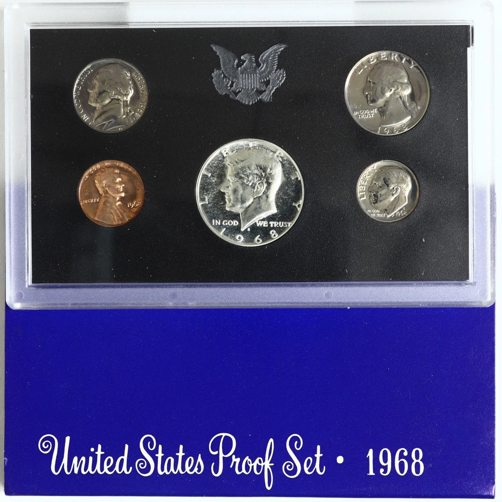 1968-S US Mint Proof Set 5 Coins Box