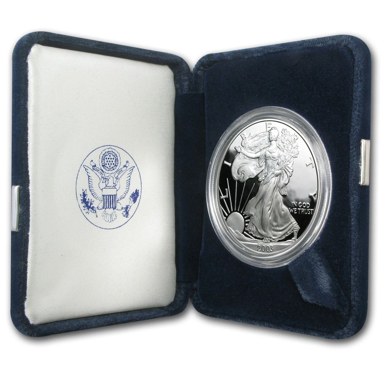 2003-W American Silver Eagle 1 oz Proof Silver Dollar Box & COA