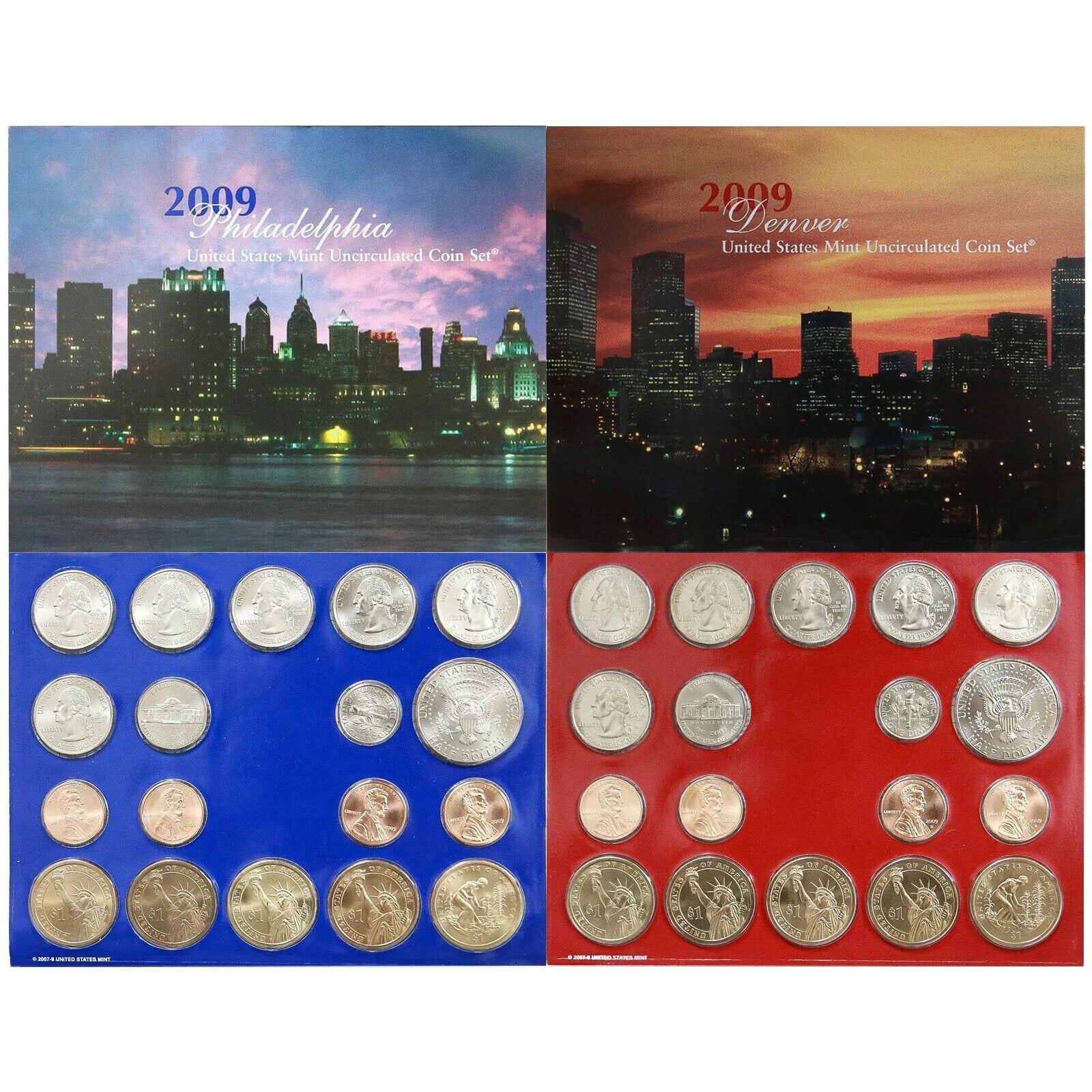 2009 P&D US Mint Uncirculated Set 36 Coins with COA