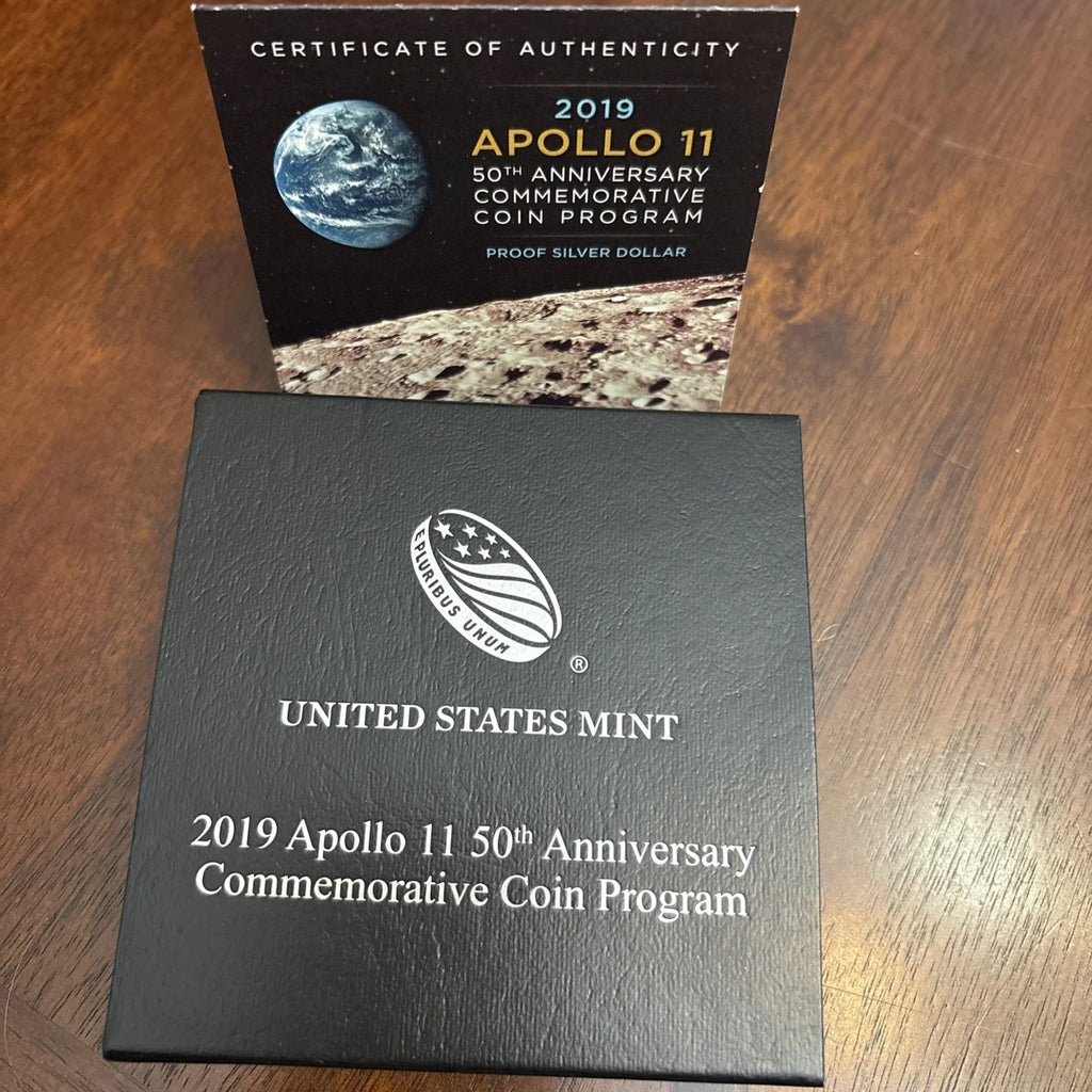 2019-P Apollo 11 50th Anniversary Proof Silver Dollar Box & COA