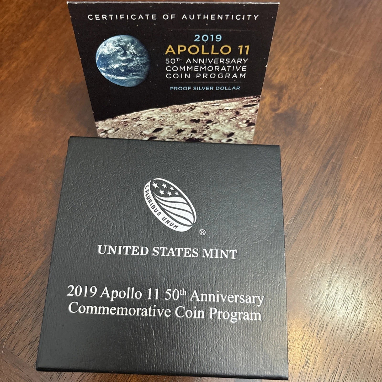 2019-P Apollo 11 50th Anniversary Proof Silver Dollar Box & COA