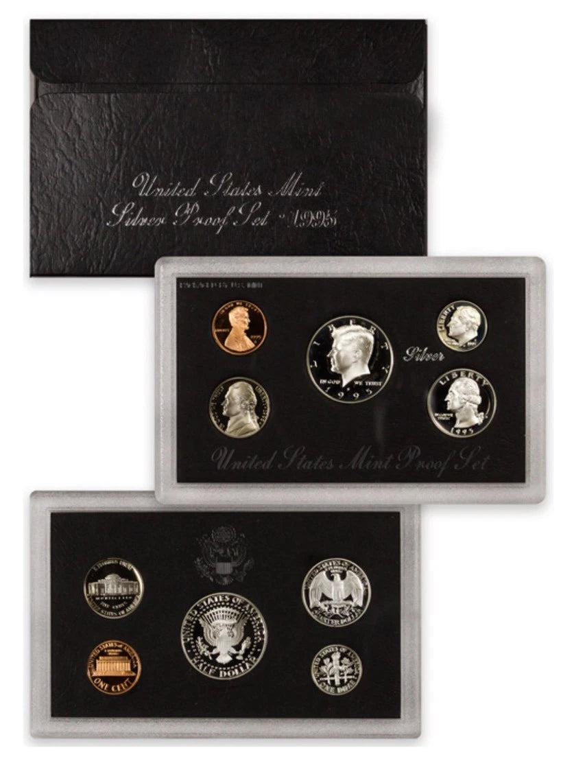 1995-S US Mint Silver Proof Set 5 Coins with Black Box & COA
