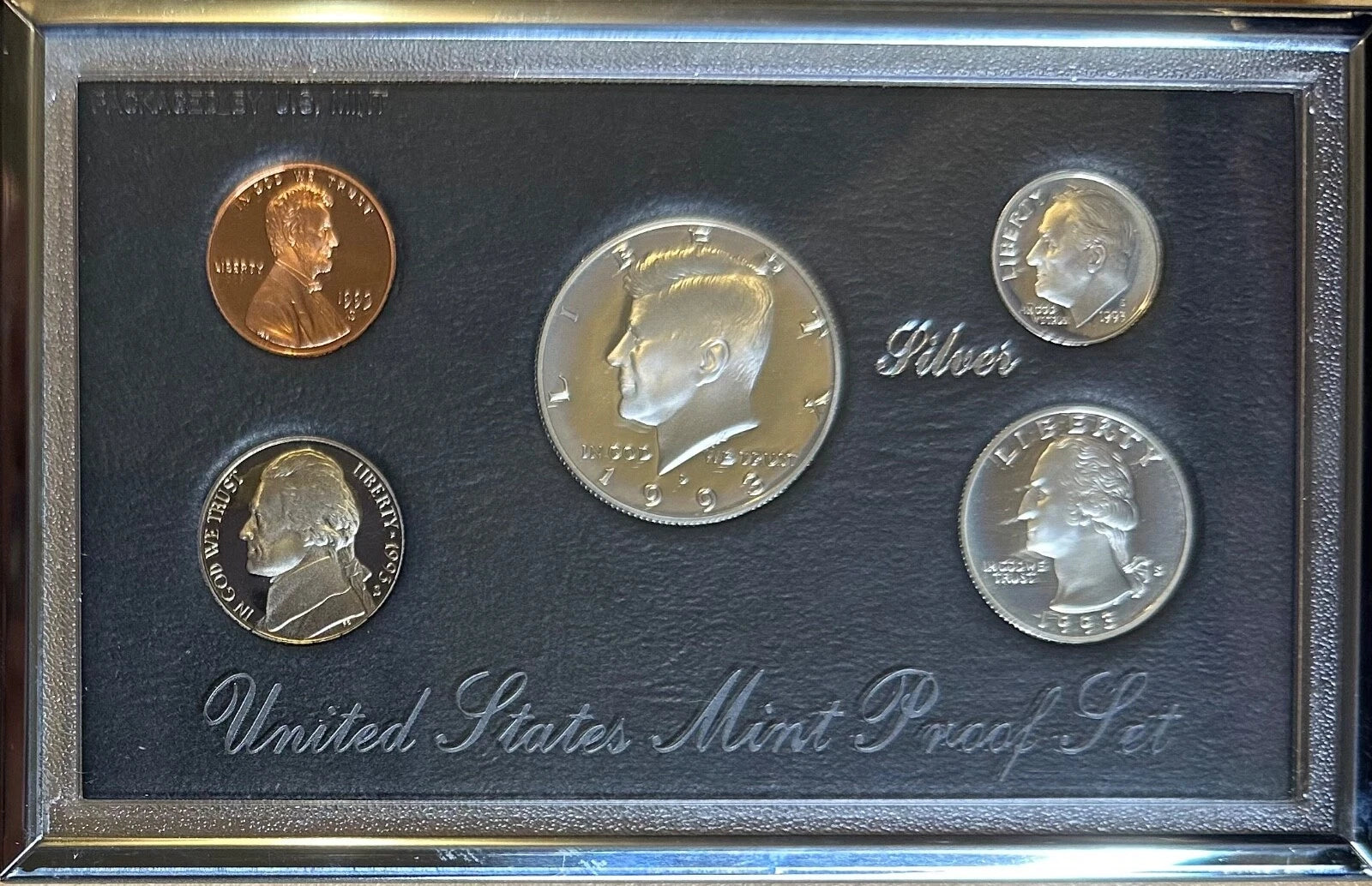 1993-S US Mint Premier Silver Proof Set 5 Silver Coins with COA