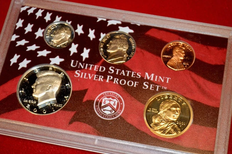 2001-S US Mint Silver Proof Set 10 Coins w/ Box & COA