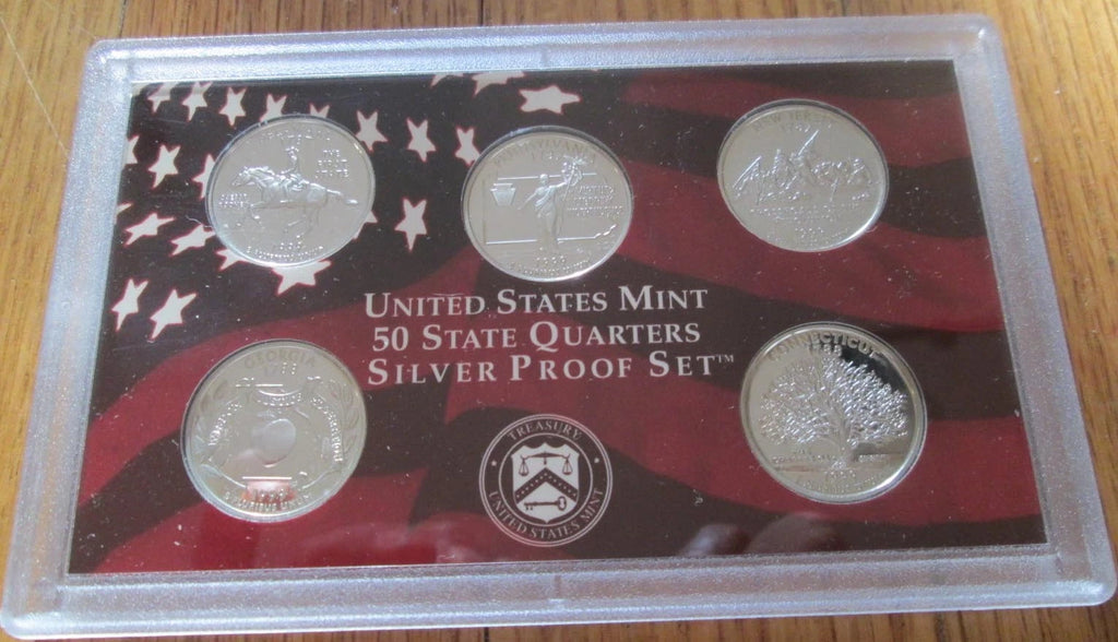 1999-S US Mint Silver Proof Set 9 Coins w/ Box & COA - First Year State Quarters