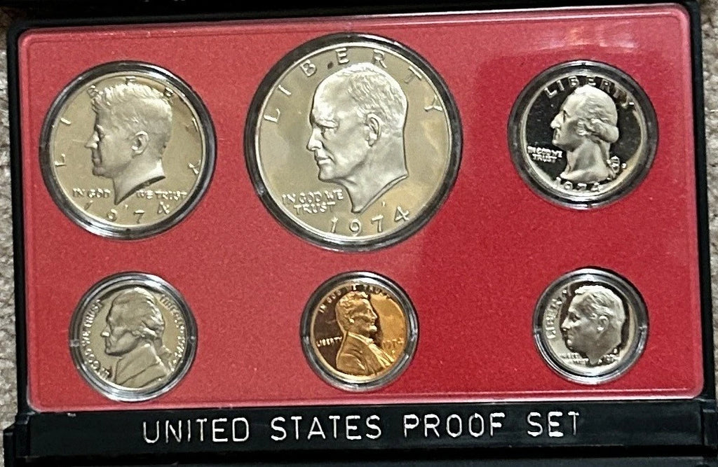 1974-S US Mint Proof Set 6 Coins with OGP Includes Eisenhower Dollar