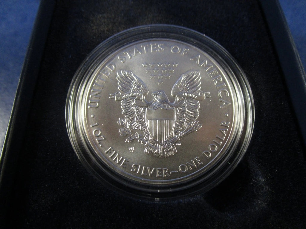 2016-W American Silver Eagle 1 oz Burnished Uncirculated Coin Box & COA