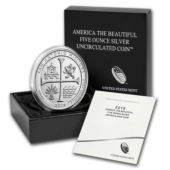 2019-P 5 oz .999 Fine Silver ATB Coin San Antonio Missions National Historical Park