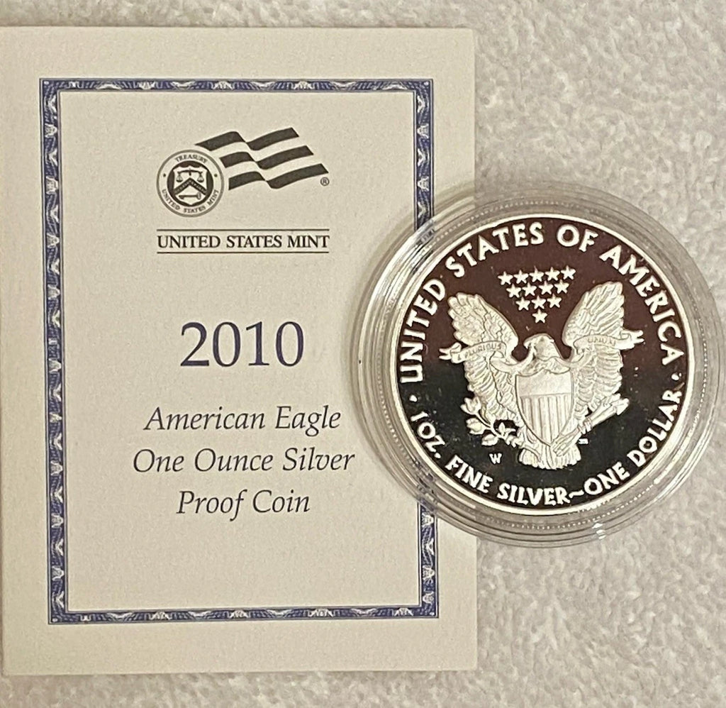 2010-W American Silver Eagle 1 oz Proof Silver Dollar Box & COA