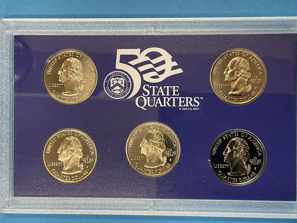 2000-S US Mint 50 State Quarters Proof Set 5 Coins with COA & Box
