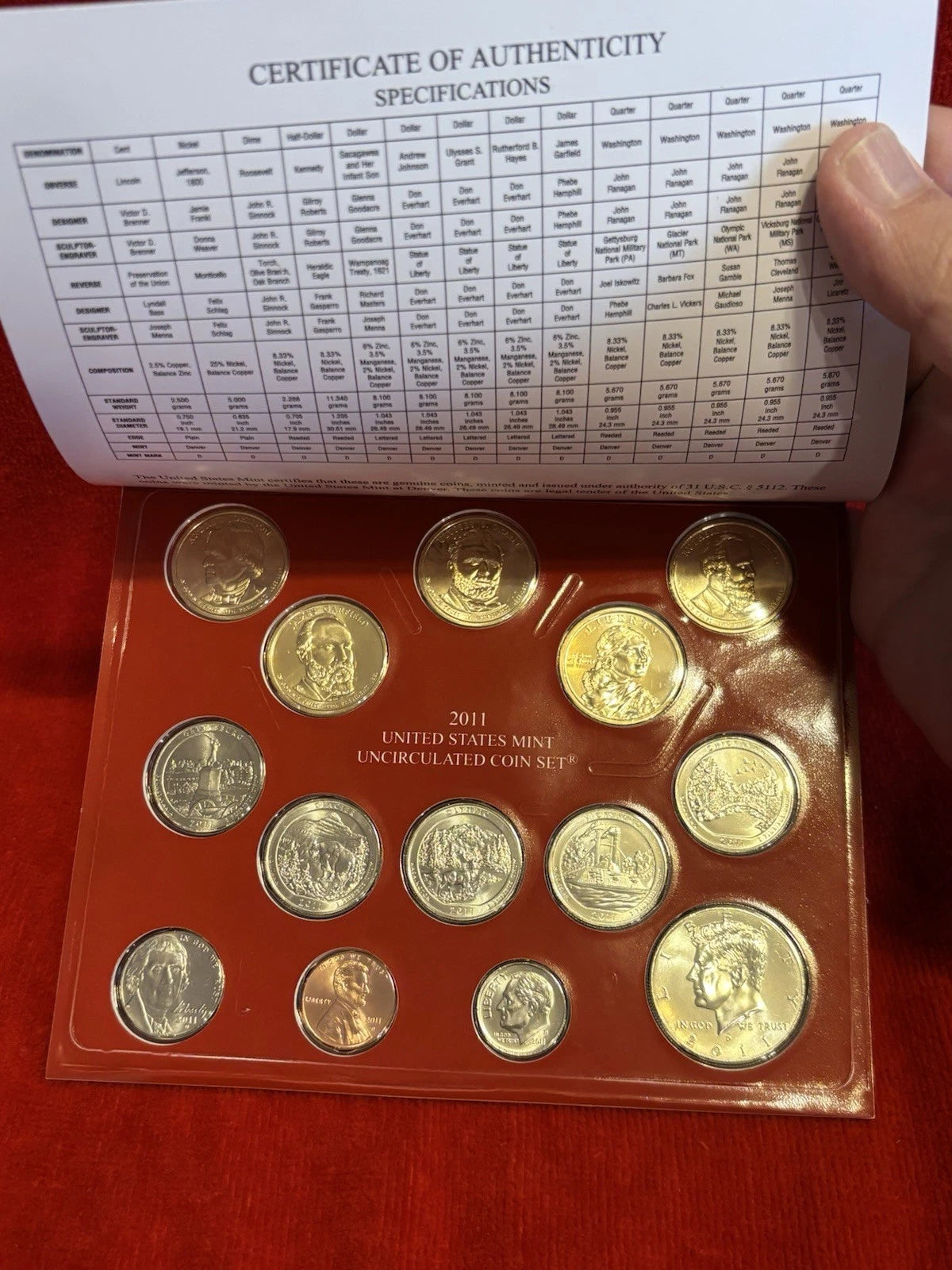 2011 P&D US Mint Uncirculated Set 28 Coins Philadelphia & Denver