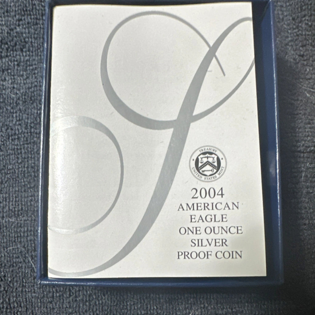 2004-W American Silver Eagle 1 oz Proof Silver Dollar Box & COA