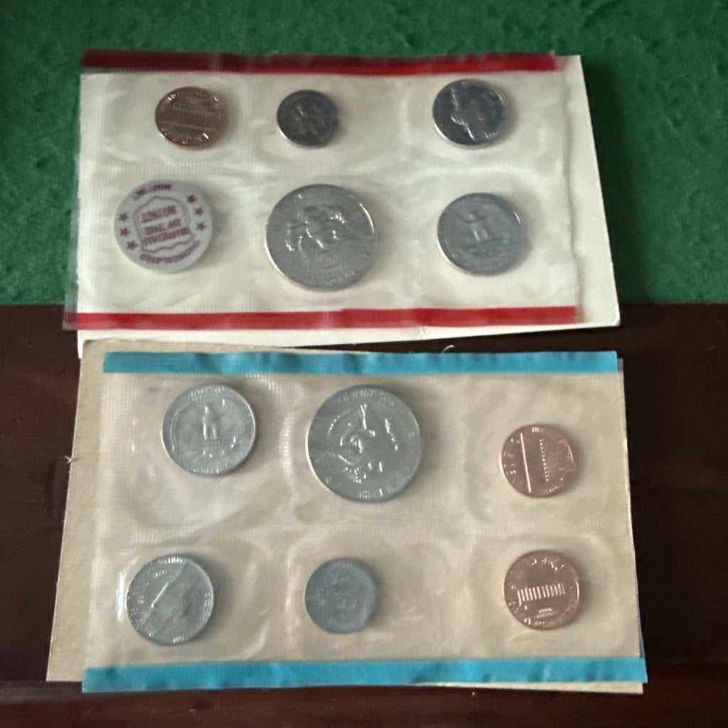 1971 P-D-S US Mint Uncirculated Set 11 Coins Original Cello & Envelope