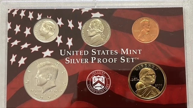 2000-S US Mint Silver Proof Set 10 Coins w/ Box & COA - State Quarters