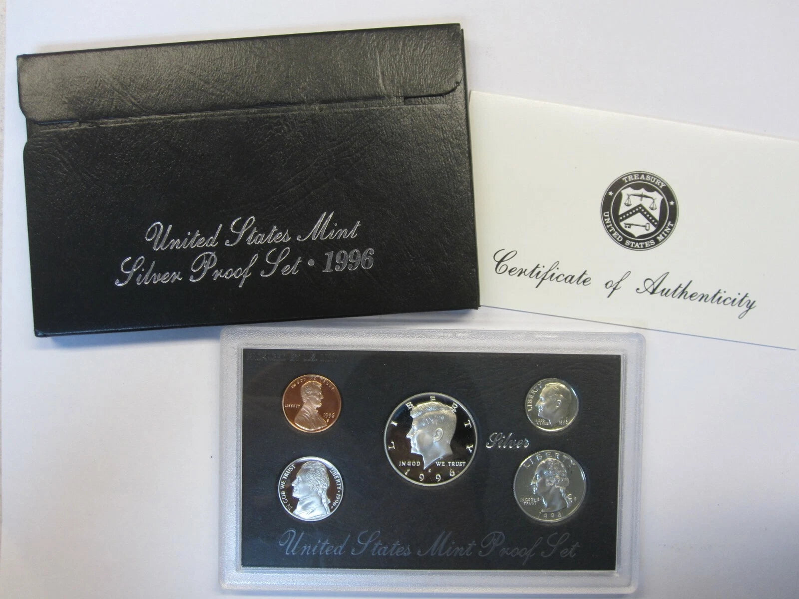 1996-S US Mint Silver Proof Set 5 Coins w/ Box & COA