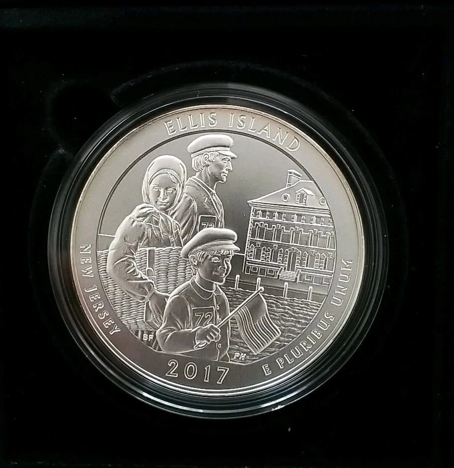 2017-P 5 oz .999 Fine Silver ATB Coin Ellis Island America the Beautiful