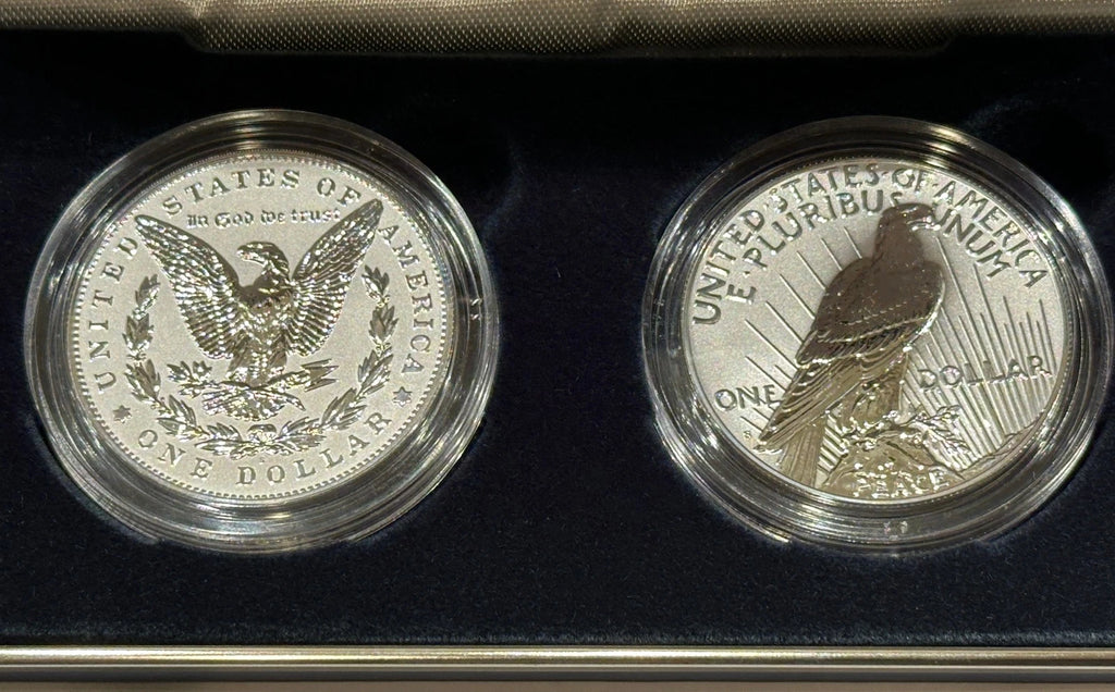 2024-S Reverse Proof Morgan & Peace Silver Dollar 2-Coin Set OGP & COA
