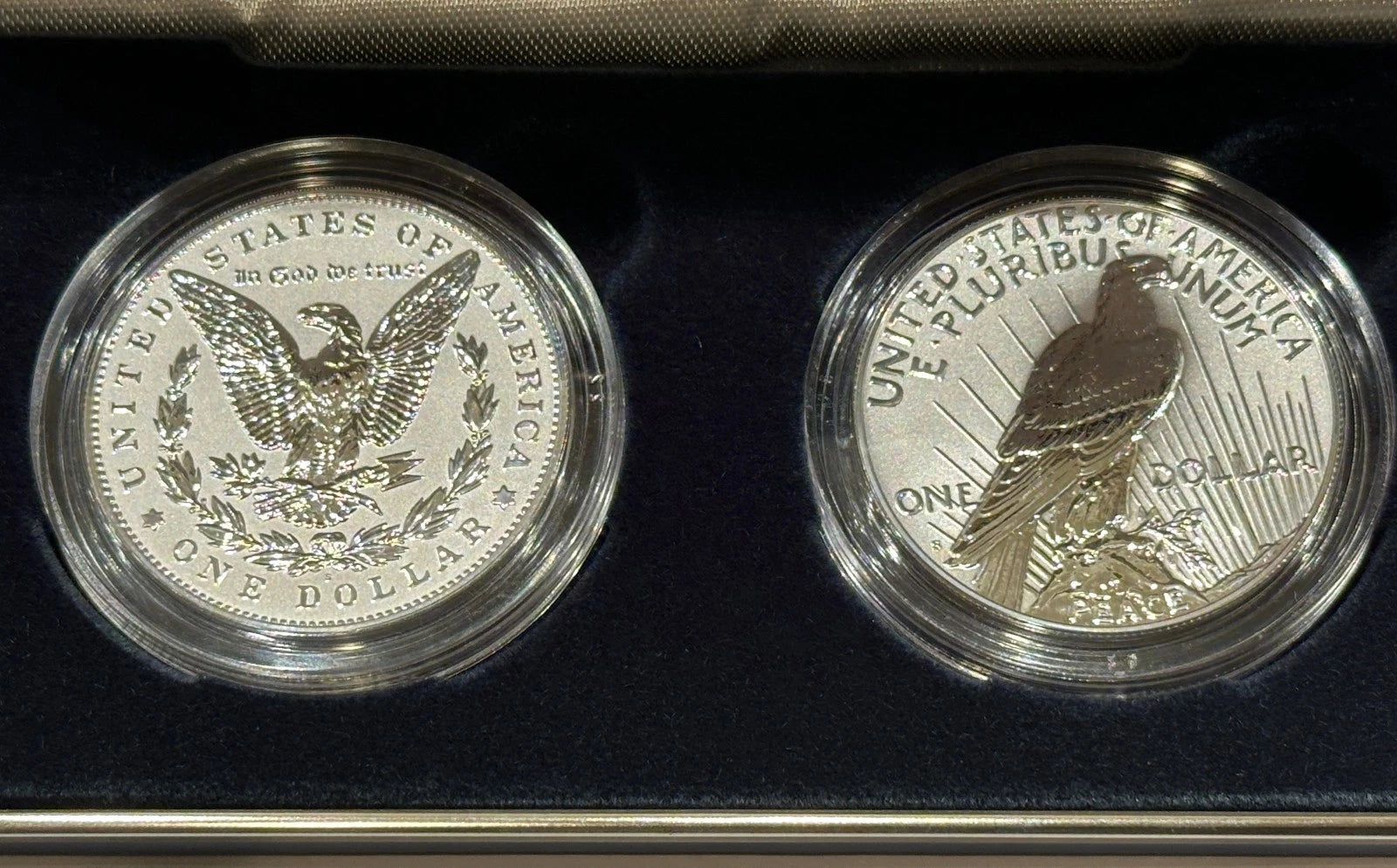 2024-S Reverse Proof Morgan & Peace Silver Dollar 2-Coin Set OGP & COA