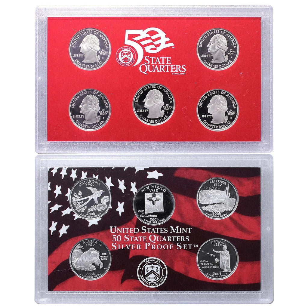 2008-S US Mint Silver Proof Set 14 Coins w/ Box & COA