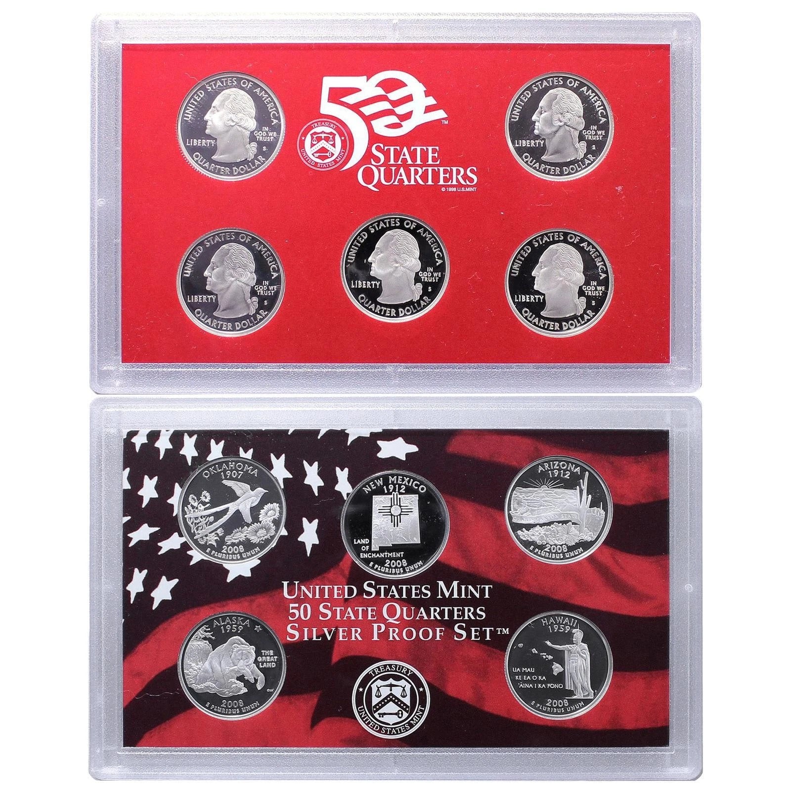 2008-S US Mint Silver Proof Set 14 Coins w/ Box & COA