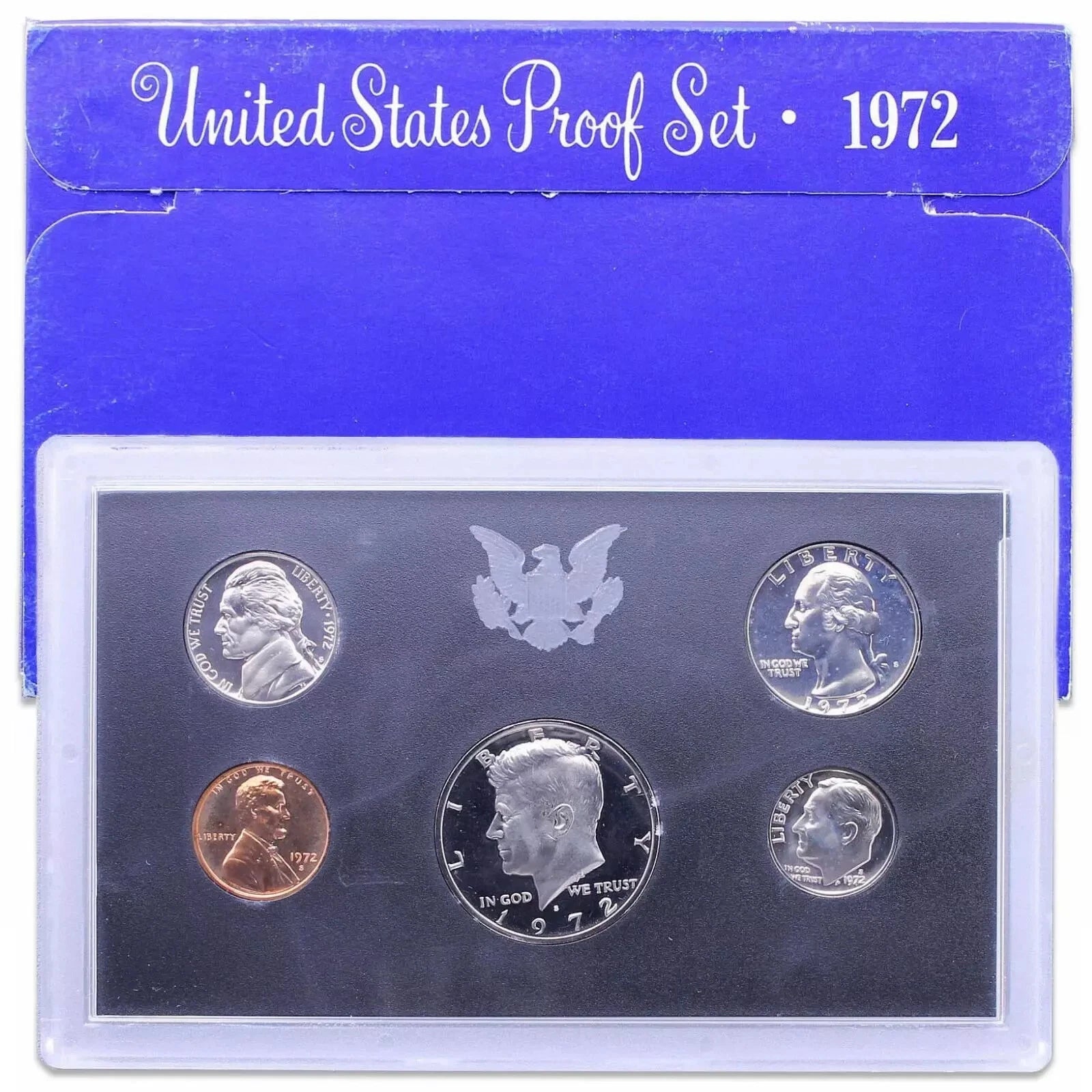 1972-S US Mint Proof Set 5 Coins Box