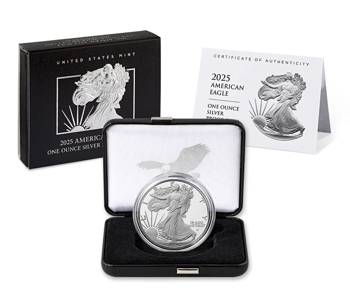 2025-S American Silver Eagle 1 oz Proof Silver Dollar Coin OGP & COA