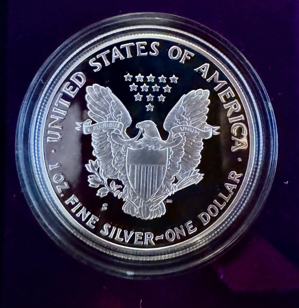 1990-S American Silver Eagle 1 oz Proof Silver Dollar OGP & COA